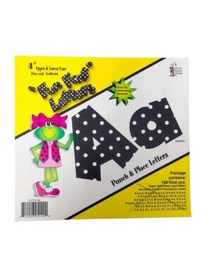 Frog Street Press Black & White Dot 4" Teacher Bulletin Board Letters & Numbers